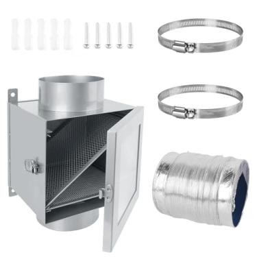 Imagem de Armadilha de fiapos para duto de secador, kit de ventilação de secador interno, armadilha secundária de fiapos para secadoras de roupas elétricas com mangueira de ventilação de secadora de 10 cm 2,4