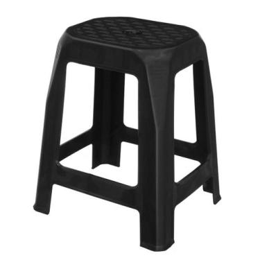 Imagem de Conjunto Com 6 Banquetas Adulta Plástico Resistente Preta - Plásticos 