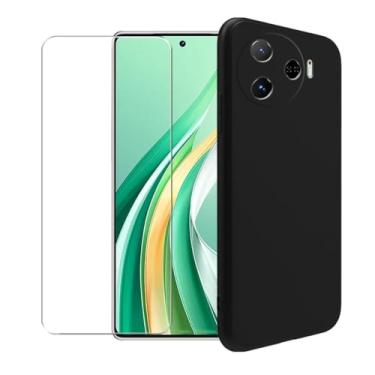 Imagem de WDMYLFTW Capa para Tecno Camon 30 Pro 5G + película protetora de tela de vidro temperado - Capa protetora de TPU (preta)