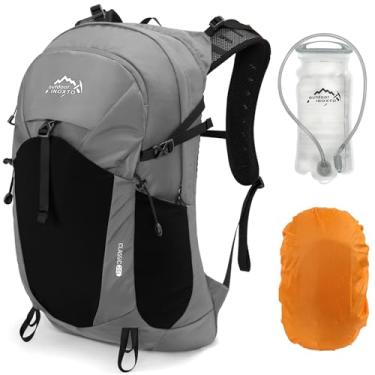 Imagem de Mochila de hidratação para caminhadas com bexiga de água de 3 litros para mulheres e homens Mochila de água de 25 litros para caminhadas, ciclismo, corrida, escalada, acampamento (laranja) (cinza)