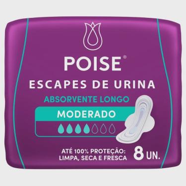 Imagem de Absorvente para incontinência poise longo 8 unidades