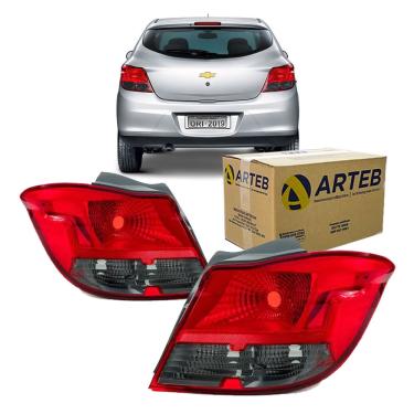 Imagem de Par Lanterna Traseira Fume Hatch Arteb Onix 2013 A 2016