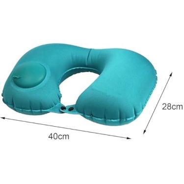 Imagem de Travesseiro de Viagem Inflável, Formato U Ergonômico, Almofada para Pescoço, Compacto e Confortável para Avião e Carro