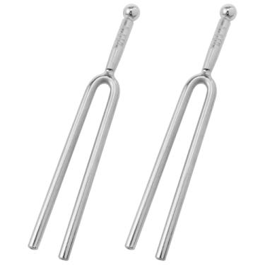 Imagem de Lovelysp Conjunto de diapasão para violino, violino, metal, afinador, padrão, 440 Hz, diapasão para violino, guitarra, 2 peças (prata)