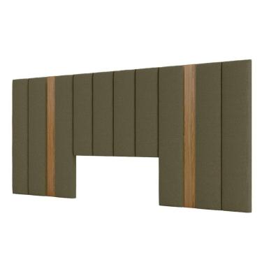 Imagem de Cabeceira Estofada para Cama de Casal 275cm Freijó Madeirado