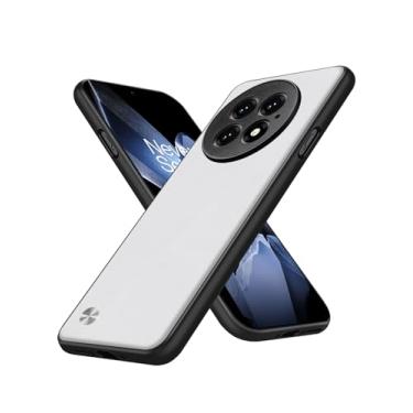 Imagem de Puxssul Capa para OnePlus 13, traseira de couro sintético anti-impressão digital + bordas duráveis de TPU macio à prova de choque, capa protetora para câmera slim fit antiarranhões para Oneplus 13 5G