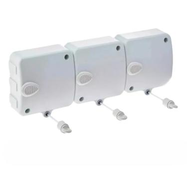Imagem de Varal Retrátil Automático Modular de Parede 6m Cada Corda suporte 6kg cada(3 branco)