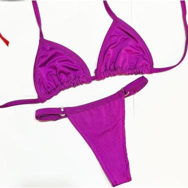 Imagem de Biquini brasileiro fio dental regulavel - cmigristore, Roxo, P veste 3
