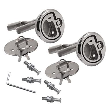 Imagem de SHENGHUISS Pacote com 2 pacotes com trava de escotilha estilo marinha, aço inoxidável, 316, fivela de piso, escotilha embutida, escotilha embutida com fixadores