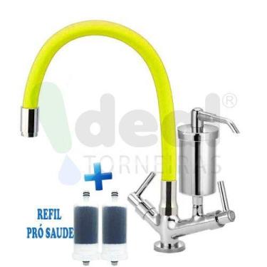 Imagem de Torneira Cozinha Com Filtro Bancada Colorida Flexível C-66 Várias Core