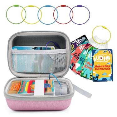 Imagem de gjulrfu Porta-Cartões Para Cartões Yoto, Porta-Cartões Rígido E Portátil Com Zíper E Porta-Chaves Yoto, Abas Para Cartões, Organizador De Brinquedos Para Crianças, Mini Porta-Cartões (Rosa)