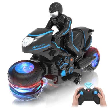 Imagem de Motocicleta RC iappadore com luzes de rodas RGB para crianças de 4 a 1