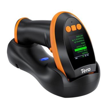 Imagem de Tera Scanner de código de barras sem fio com tela: Versão Pro 1D 2D QR com suporte de carregamento de teclado de configuração funciona com Bluetooth 2.4G sem fio USB com fio portátil leitor de código