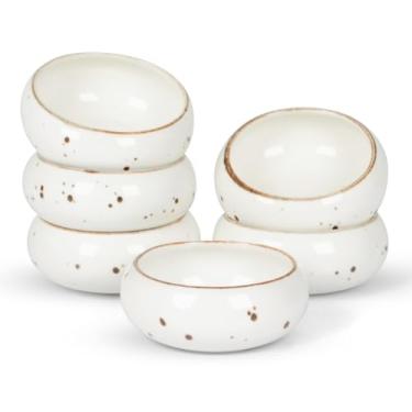 Imagem de Esfour Ceramics Tigelas De Sobremesa Artesanais Pequenas - 355 G, Conjunto Com 6 Micro-Ondas, Forno, Lava-Louças, Sorvete, Sopa, Lanches, Arroz, Cereal, Chili, Acompanhamentos E Molhos, Presente Ide
