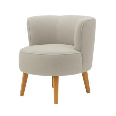 Imagem de Cadeira Moderna para Recepção Clinica Tecido Boucle Elegante Confortavel MOBLAN decor (Bege)