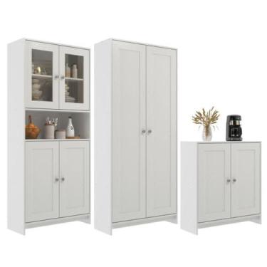 Imagem de Conjunto de Armários Americanos Para Cozinha Branco 3 Peças CONJ45 Dec