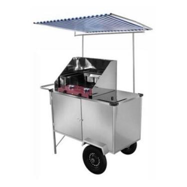 Imagem de Carrinho de Tapioca Inox com Toldo e Rodas Pneumáticas Cefaz