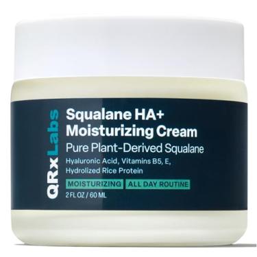 Imagem de Creme Hidratante com Ácido Hialurônic + Plant-Based Pure Squalane HA - ECOCERT orgânico aprovado USDA Certified Squalane derivados da cana - melhor hidratante para rosto, corpo e pele - 2 fl / 60 ml