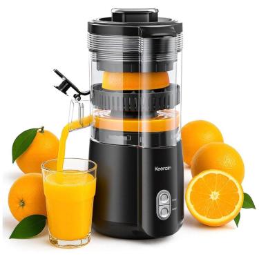 Imagem de Extrator de Suco Elétrico Keerain, Máquina de Suco de Laranja Sem as Mãos com Escova de Limpeza, Espremedor Automático para Limão, Lima,