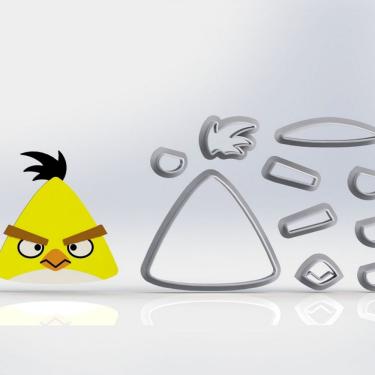 Imagem de Cortador Angry Birds Chuck Modular Tamanho 5Cm