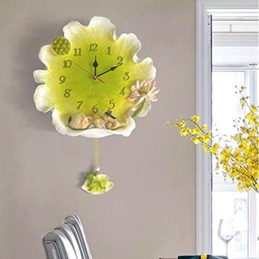 Imagem de Relógio de parede, decoração artística, relógio de parede para quarto infantil, decoração de sala de estar, quarto, cozinha, sala de estar, relógio de parede criativo com pêndulo, silencioso, sem