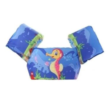 Imagem de Boia Colete Infantil Flutuante Com Braçadeira de Segurança de 1 a 8 anos Menino Menina (Cavalo Marinho)