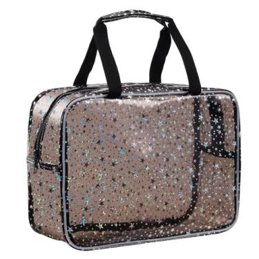 Imagem de UUYUUY Bolsa de maquiagem transparente de PVC, Preto, Bolsa de maquiagem transparente