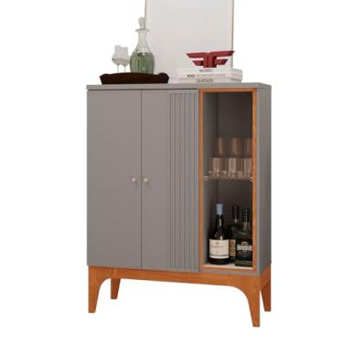 Imagem de Aparador Bar Buffet Veneza 2 Portas Com Adega Interna (Fendi Metalic/Cinamomo)