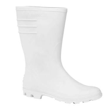 Imagem de Bota Pvc Galocha Borracha Branca Antiderrapante Faxina Forro - Vonder