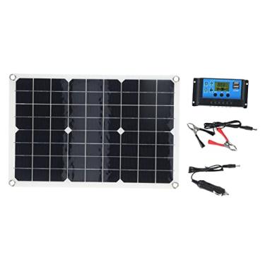 Imagem de ZJchao Painel Solar Portátil, 50W Monocristalino DC 18V Kit de Painel de Carregamento de Bateria Solar de 18V Com Controlador do 50W para Camping de Mochila Campo de Camping