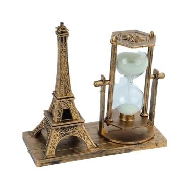 Imagem de Ampulheta de Vidro 30 Segundos 14cm Torre Eiffel - Tudo em Caixa