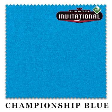 Imagem de Championship Invitational Teflon Bilhar mesa de bilhar pano de feltro - com pontos - trilhos pré-cortados - Revendedor autorizado (Championship Blue, 2,7 m)
