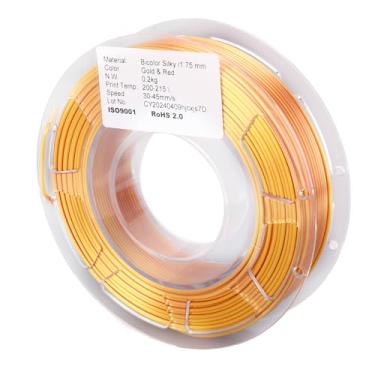 Imagem de YWBL-WH Filamento de Pla Red Double Color Golden para Impressão 3D 1,75 Mm 200 G 30-45 Mm/s, Acabamento Brilhante para Impressora FDM e Caneta