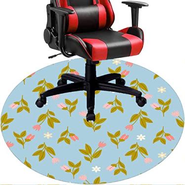 Imagem de Tapete de cadeira de escritório com flores, textura de flor, tapete de cadeira de mesa para piso de madeira de escritório doméstico, protetor de piso de pilha baixa multiuso, redondo, 99 cm