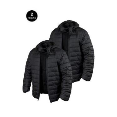 Imagem de Kit 2 Jaquetas Puffer Nylon Reforçada Bobojaco Capuz Removível Masculino-Masculino