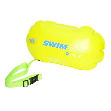 Imagem de oshhni Boia de natação para águas abertas, boia de puxar, compacta, espessa, inflável de alta visibilidade, bolsa seca, de reboque para triatletas, Amarelo