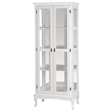 Imagem de Cristaleira de Vidro e Madeira com 2 Portas e Espelho Luís XV - 1087E 