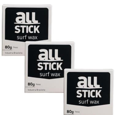 Imagem de Parafina Surf All Stick 80g - Kit com 3 und + 1 Raspador Parafina Skimboard; bodyboard; funboar;longboard e pranchas de surf (Água Morna: 20C° e 25C°)