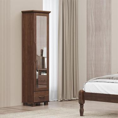 Imagem de Sapateira com Espelho Linha Ouro Madeira Maciça 2255WN Café Finestra