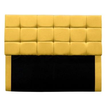 Imagem de Cabeceira Cama Box Estofada Solteiro 90 Cm Bianca Suede Amarelo