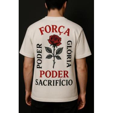 Imagem de Camiseta Streetwear Oversized Masculina poder sacrificio - swagon, G