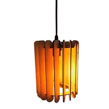 Imagem de Luminária Teto Tipo Pendente Quito Mdf - Completa Cor: Mdf Cru