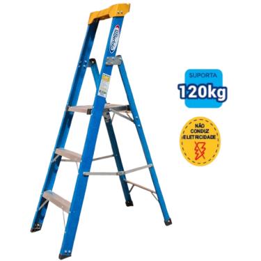 Imagem de Escada Plataforma Premium 0,90m Fibra /Alumínio Wbertolo