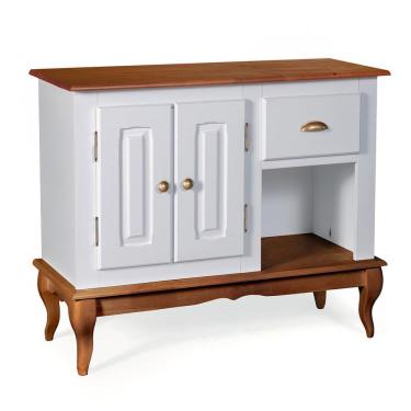 Imagem de Gabinete para Banheiro 2 Portas 1 Gaveta e Nicho Dália 3058 - Off White/Imbuia Glazer