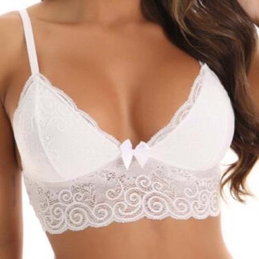 Imagem de Sutiã Sem Bojo Cropped Top Renda Avulso - Like4you, M, Branco