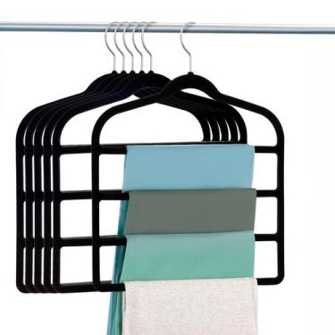 Imagem de Kit 10 Cabides De Veludo Para Calça Saia Preto - Kparts Importadora