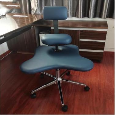 Imagem de Cadeira De Escritório Com Pernas Cruzadas Banqueta De Meditação Para Sentar, Ergonômica Ajustável Crianças Adultos Cadeira Ajoelhada Com Suporte Lombar, Grey