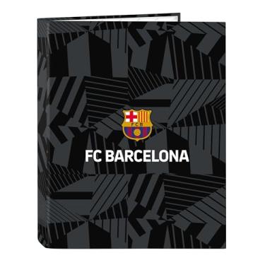 Imagem de Safta F.C. Barcelona Preto – Pasta com fólios 4 anéis, ideal para crianças de diferentes idades, confortável e versátil, qualidade e resistência, 26,5 x 33 cm, preto