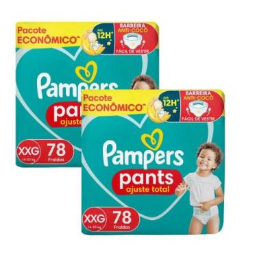 Imagem de Kit 2 Fraldas Pampers Confort Pants Ajuste Total Max Xxg 78 Unidades