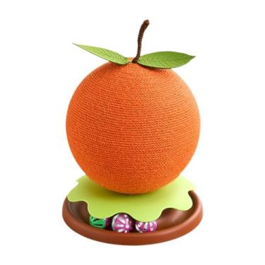 Imagem de predolo Arranhador vertical para gatos, bola arranhadora para gatos, arranhador resistente com garra de moagem e revestimento de sisal, poste para gatinhos, Laranja